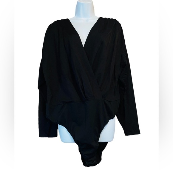 ELOQUII Wrap Front Ling Sleeve Bodysuit - Picture 2 of 5